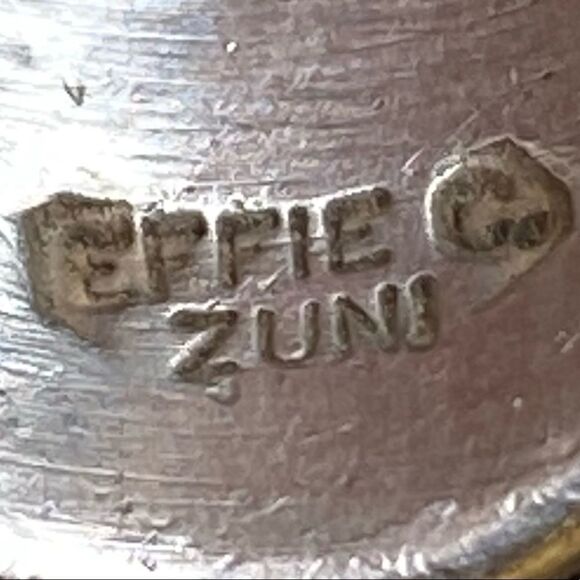 Vintage men’s Effie Calavaza, Zuni Nations Silversmith, heavy size 12 ring - Picture 11 of 12